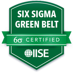 IISE Six Sigma Green Belt certification badge